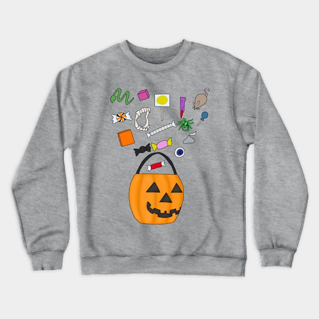 Halloween Candy Bucket Crewneck Sweatshirt by tesiamarieart